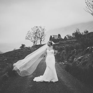 Cathedral Length Veil Crystal and Pearl